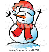 Vector of a Mad Cartoon Snowman by Zooco