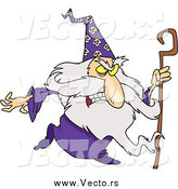 Vector of a Mad Old Wizard with a Cane by Toonaday
