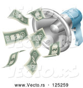 Vector of a Megaphone Shouting out Paper Money by AtStockIllustration