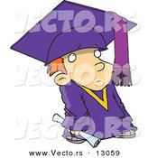 Vector of a Nervous Cartoon Graduate Boy by Toonaday