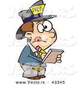 Vector of a Observant Cartoon Reporter Boy Taking Notes by Toonaday