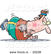 Vector of a Overweight Cartoon Man Trying to Do Pushups by Toonaday