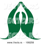 Vector of a Pair of Green Prayer Hands by ColorMagic