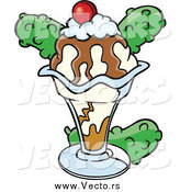 Vector of a Pickle Ice Cream Sundae by Toonaday