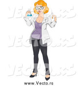 Vector of a Pinup White Female Chemist by BNP Design Studio