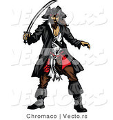Vector of a Pirate Prepared to with Sword by Chromaco