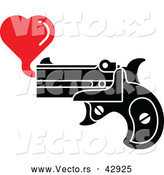Vector of a Pistol Shooting a Red Love Hearts by Zooco