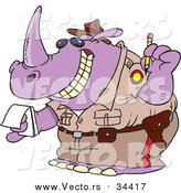 Vector of a Police Rhino Issuing a Ticket by Toonaday
