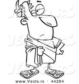Vector of a Posing Cartoon Julius Caesar - Coloring Page Outline by Toonaday