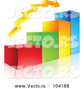 Vector of a Positive 3d Colored Bar Graph and Arrow by Cidepix