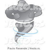 Vector of a Powerful Cartoon Tornado Character by Paulo Resende