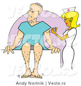 Vector of a Pretty Cartoon Nurse Giving Sick Man a Shot in His Arm by Andy Nortnik