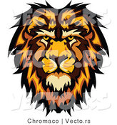 Vector of a Profiled Cartoon Male Lion Mascot by Chromaco