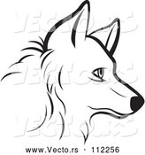 Vector of a Profiled Dog Face - Black Lineart by Lal Perera