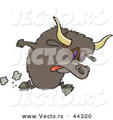 Vector of a Racing Cartoon Yak Wearing Goggles by Toonaday