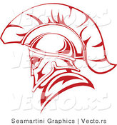 Vector of a Red Roman Soldier Outline by Vector Tradition SM