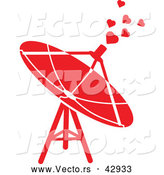 Vector of a Red Satellite Dish Emitting Love Hearts by Zooco