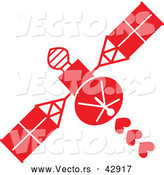 Vector of a Red Space Satellite Shooting Love Hearts by Zooco