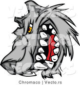 Vector of a Rival Cartoon Wolf Mascot Snarling and Growling by Chromaco