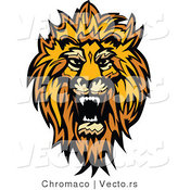 Vector of a Roaring African Lion Design by Chromaco