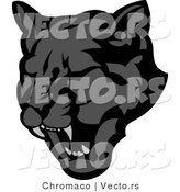 Vector of a Roaring Black Panther Mascot Preparing to Attack by Chromaco