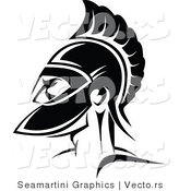 Vector of a Roman Soldier - Black and White by Vector Tradition SM