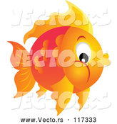 Vector of a Round Orange Fish by Visekart