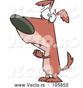 Vector of a Sad Cartoon Dog Begging and Pleading by Toonaday
