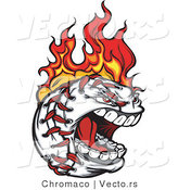 Vector of a Screaming Fast Baseball Character on Fire by Chromaco