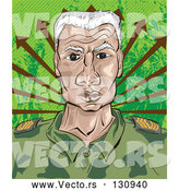 Vector of a Senior Military Soldier with Determined Expression - Cartoon Style by Paulo Resende