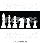 Vector of a Series of White Chess Pieces by JR