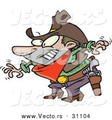 Vector of a Short Cowboy Drawing His Guns by Toonaday