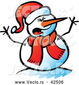 Vector of a Shouting Cartoon Snowman by Zooco