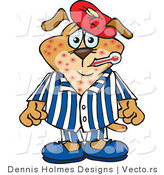 Vector of a Sick Cartoon Dog with Chicken Pox and a Fever by Dennis Holmes Designs