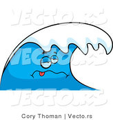 Vector of a Sick Cartoon Ocean Wave Character by Cory Thoman