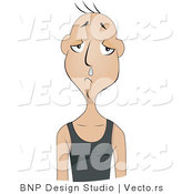 Vector of a Sick White Man with Runny Nose by BNP Design Studio