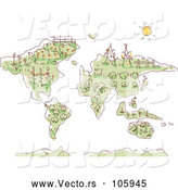 Vector of a Sketched Map with Plants and Gardens by BNP Design Studio