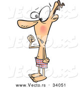 Vector of a Skinny White Man with Weak Muscles by Toonaday