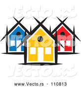 Vector of a Small Neighborhood of Colorful Houses by ColorMagic