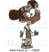 Vector of a Smiling Cartoon Black School Girl Wearing Science Lab Gear While Giving Thumb up Hand Gesture by Toonaday
