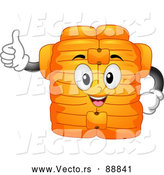 Vector of a Smiling Cartoon Life Jacket Mascot Holding a Thumb up by BNP Design Studio