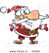 Vector of a Smiling Cartoon Santa with Open Arms by Toonaday