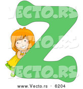 Vector of a Smiling Child Beside Alphabet Letter Z by BNP Design Studio