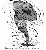 Vector of a Smirking Cartoon Tornado by Vector Tradition SM