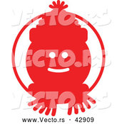 Vector of a Snowman in Red Circle by Zooco