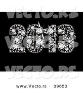 Vector of a Sparkling Diamond 2013 over Black Background by Michaeltravers