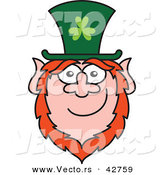 Vector of a St. Paddy's Day Cartoon Leprechaun Smiling by Zooco