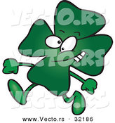 Vector of a St. Patrick's Day Cartoon Clover Walking with a Smile by Toonaday