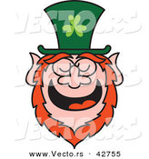 Vector of a St. Patrick's Day Cartoon Leprechaun Laughing by Zooco