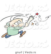 Vector of a Stressed Cartoon Man Chasing an Annoying House Fly by Gnurf